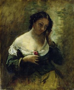 Pigen med rosen, ca.1865 af Jean Baptiste Camille Corot